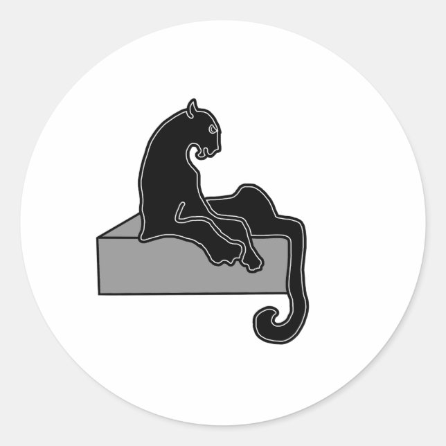 black Panther Classic Round Sticker (Front)