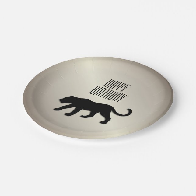 Black Panther Custom Party Paper Plate (Angled)