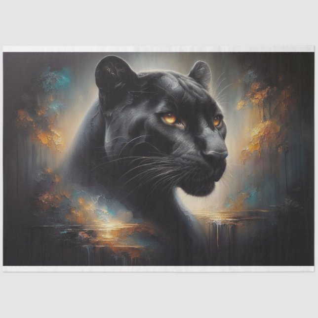 Black Panther Decoupage Tissue Paper (Front)