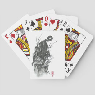 Black Panther Descending Art Playing Cards