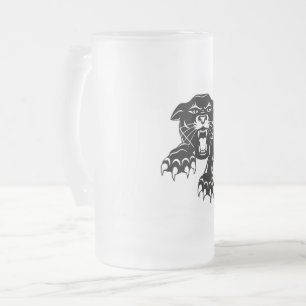 Black panther frosted glass beer mug