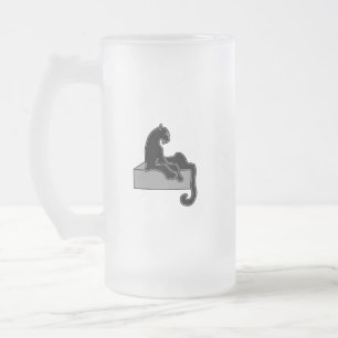 black Panther Frosted Glass Beer Mug