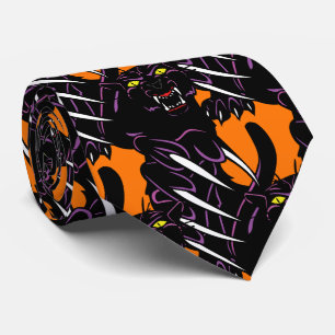 Black Panther Head Claws Sports Football Necktie