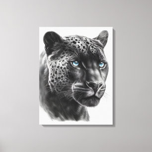 Black Panther Illustration - Pencil Drawing Canvas Print