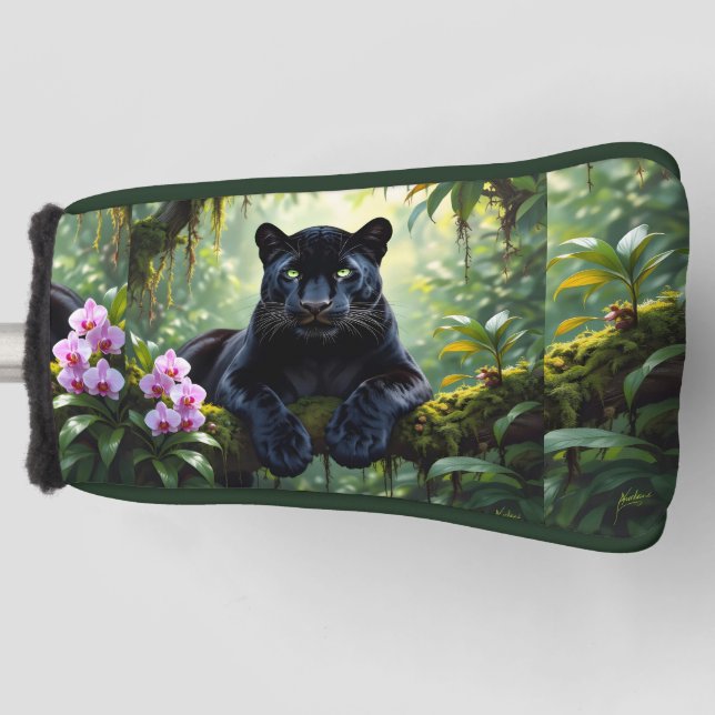 Black Panther in the Jungle Golf Head Cover (Front)