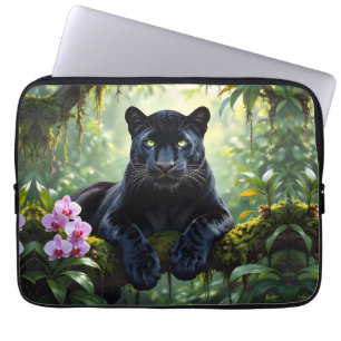 Black Panther in the Jungle Laptop Sleeve
