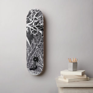 Black panther in the jungle - pencil drawing    skateboard