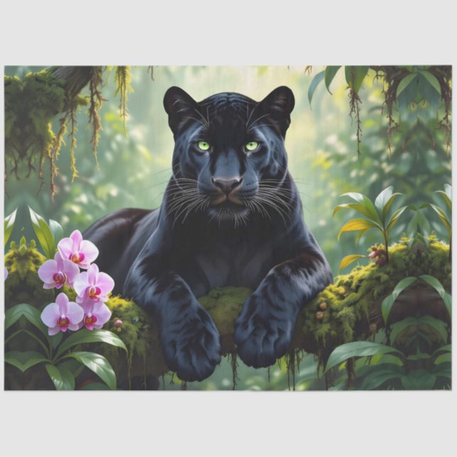 Black Panther in the Jungle Tissue Paper (Front)