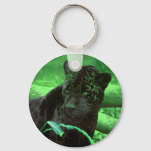 Black Panther Jaquar on Green Key Ring
