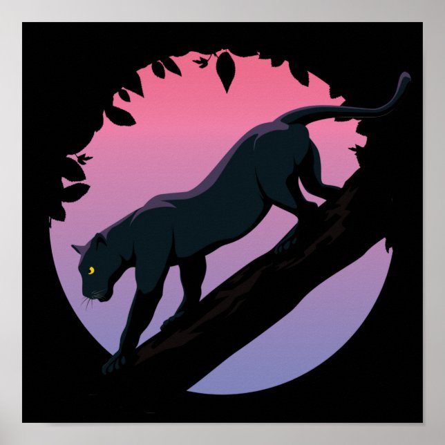 Black Panther Jungle Animal Poster (Front)