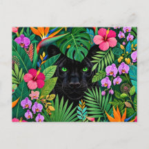 Black Panther Jungle Flowers & Tropical Foliage