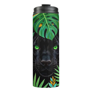 Black Panther Jungle Flowers & Tropical Foliage Thermal Tumbler