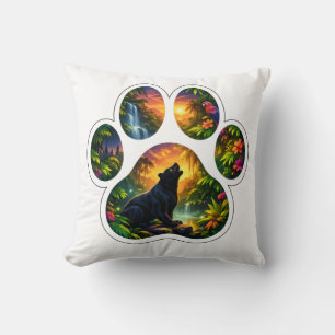 Black Panther Jungle Paw Design Cushion