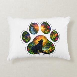 Black Panther Jungle Paw Design Decorative Cushion