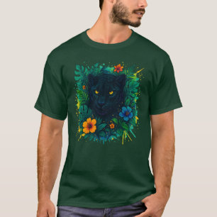 Black Panther Jungle Spirit Art T-Shirt
