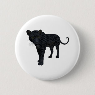 Black Panther Leopard Jaguar Cat Big Wildlife 6 Cm Round Badge