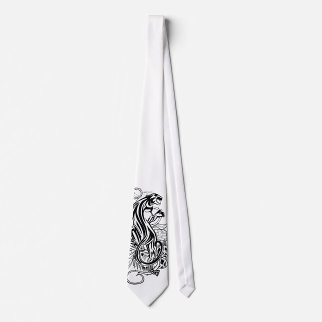 Black Panther Minimalist Gothic Luxury Bold Tie (Front)