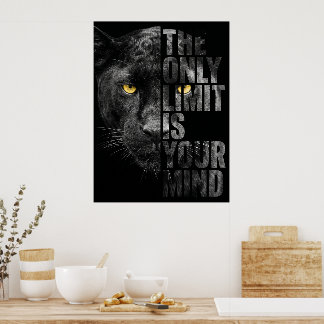 Black Panther Motivational The Only Limit Is Your Poster