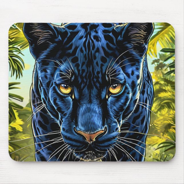 Black panther mouse mat (Front)