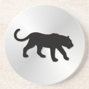 Black Panther on Silver Coaster