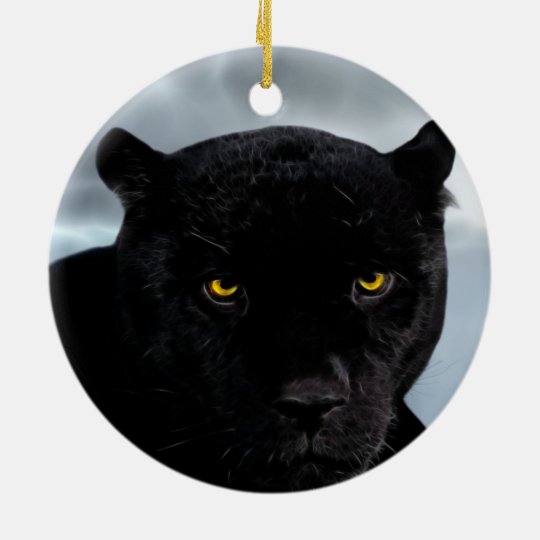 Black Panther Panthera Christmas Ornament Zazzle.co.uk