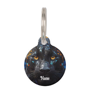 Black Panther Portrait Pet Tag