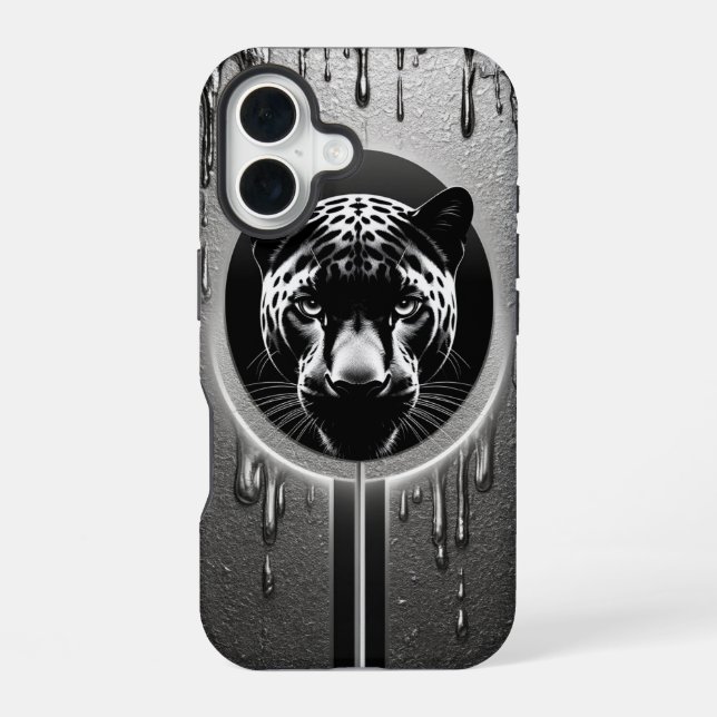 Black Panther powerful design 🐆 iPhone 16 Case (Back)