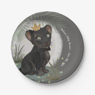 Black Panther Prince Baby Shower Paper Plate