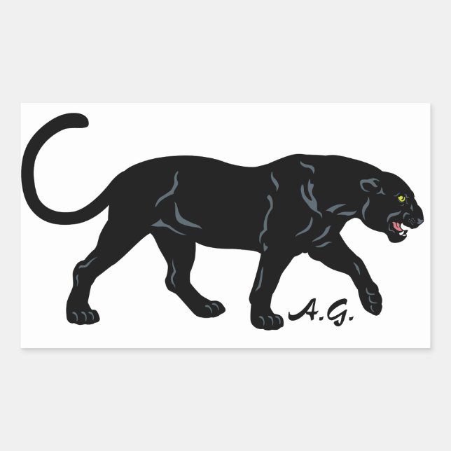 black panther rectangular sticker (Front)