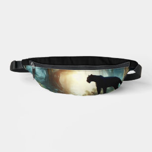 Black Panther Reflected in Pool of Water in Jungle Bum Bags