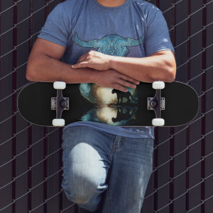 Black Panther Reflected in Pool of Water in Jungle Skateboard