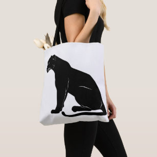 Black Panther Silhouette Tote Bag