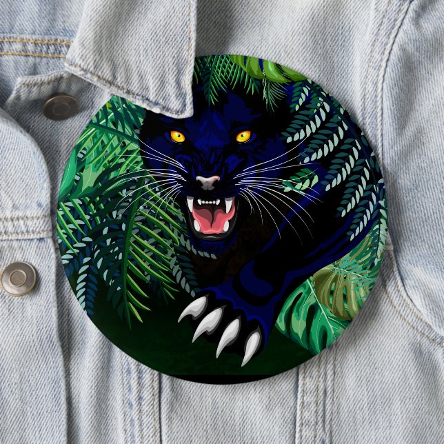 Black Panther Spirit of the Jungle 6 Cm Round Badge (In Situ)