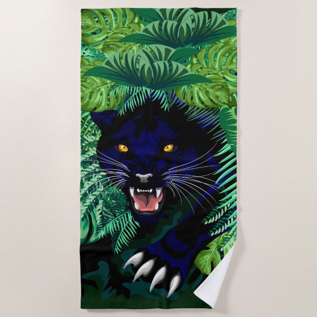 Black Panther Spirit of the Jungle Beach Towel (Front)