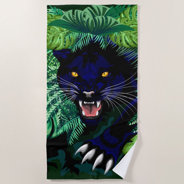 Black Panther Spirit of the Jungle Beach Towel (Front)
