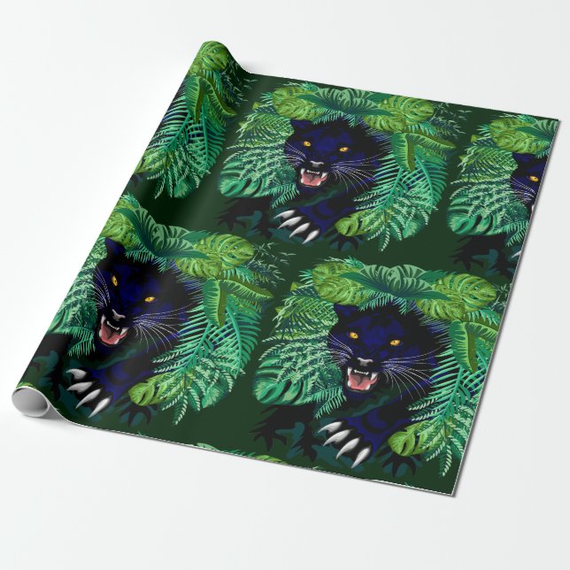 Black Panther Spirit of the Jungle Wrapping Paper (Unrolled)