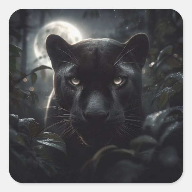 Black Panther Square Sticker (Front)