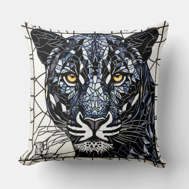 Black Panther stained glass Cushion (Front)