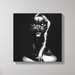 Black Panther Stretched Canvas Print