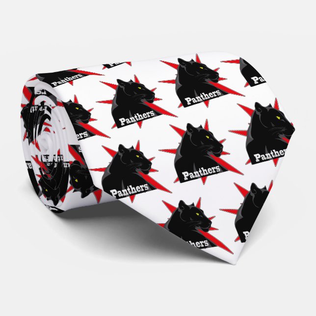 Black Panther Team Mascot  on Any Colour Necktie (Rolled)