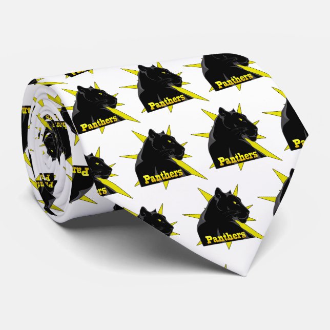 Black Panther Team Mascot  on Any Colour Necktie (Rolled)