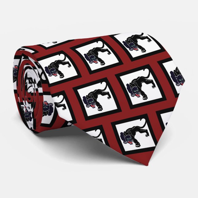 Black Panther Team Mascot  on Any Colour Necktie (Rolled)