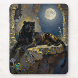Black Panther under the Full Moon  Mouse Mat