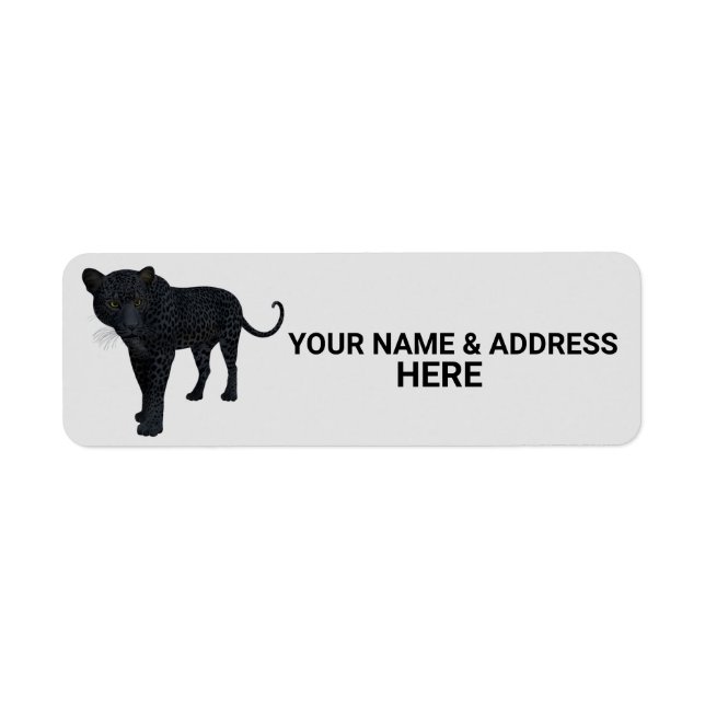 BLACK PANTHER WILD CAT RETURN ADDRESS LABELS (Front)