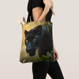 Black Panther Wild Jungle Leopard Big Cat Tote Bag