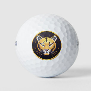 Black Panther with Intricate Artistic Details Golf Balls