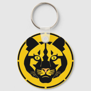 Black Panther with Intricate Artistic Details Key Ring