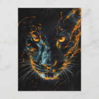 Black Panther with Orange Light Trails