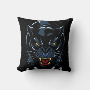 Black panther's head cushion
