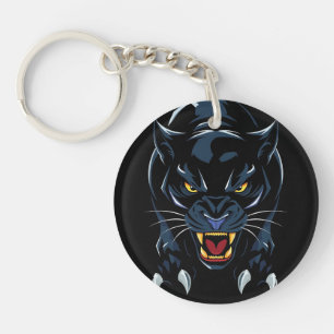 Black panther's head key ring